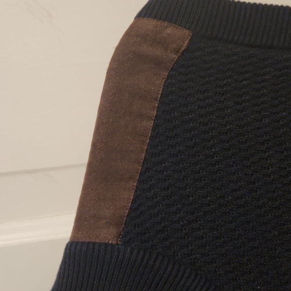 Chaps Zipper Sweater Vest Mrn's Black/Brown accents  with pockets XLarge - Picture 4 of 12